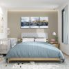 Navy Blue and Gold Mountain Giclee Canvas Prints, 3 pcs