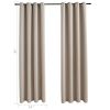 Blackout Curtains with Rings 2 pcs Beige 54"x 95" Fabric