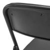 Black Metal Folding Chairs with Padded Seat and Back, 2 Pack