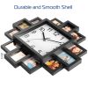 Black Photo Frame Picture Collage,12 picture display Wall Clock