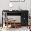 Black 3-Drawer Home Computer Desk with Spacious Desktop