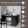 Black 3-Drawer Home Computer Desk with Spacious Desktop