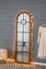 Solid Fir Wood Half-Round Mirror, Classic Window Look 24"x79"