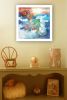 White frame "Sunset Mermaid" by Bluebird Barn, ready to hang