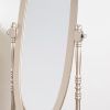 Traditional Queen Anna Style Wood Cheval Mirror, Gold Finish