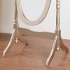 Traditional Queen Anna Style Wood Cheval Mirror, Gold Finish