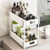 White 2-layer Drawer Cabinet For Bathroom, Kitchen, etc., 2pc
