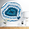 Designart 'Blue Agate Crystal' Metal Wall Clock  23"