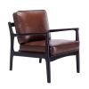 Brown Wood Frame, Mid Century Modern Accent Lounge Chair