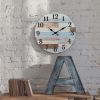 Stonebriar 14" Blue Analog Round Coastal battery operated clock