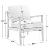 Tan Linen Wood Frame Mid Century Modern Accent Chair
