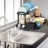 Black 2-Tier Space Saving Dish Drying Rack for Kitchen Counter