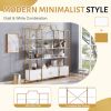 Gold Frame 4 tier Bookcase , Storage Cabinet, Display shelf, 78"
