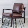 Brown Wood Frame, Mid Century Modern Accent Lounge Chair