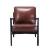 Brown Wood Frame, Mid Century Modern Accent Lounge Chair