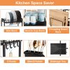 Black 2-Tier Space Saving Dish Drying Rack for Kitchen Counter