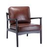 Brown Wood Frame, Mid Century Modern Accent Lounge Chair