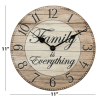 Westclox 11" Light Brown "Family Is Everything" Farmhouse style