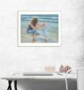 White Framed "Playing in the Water" By Georgia Janisse