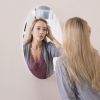Frameless Beveled Round Mirror, HD Makeup Mirror, 25"