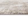 Grey and Cream Cozy Shag Abstract Area Rug, 6' 6" x 9'