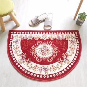 European Style Semicircle Entrance Absorbent Non-slip door mat (Color: Red)