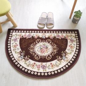 European Style Semicircle Entrance Absorbent Non-slip door mat (Color: Brown)