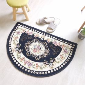 European Style Semicircle Entrance Absorbent Non-slip door mat (Color: Navy blue)
