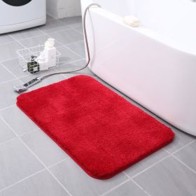 Thickened Plush Absorbent Non-slip Bathroom Home Decor (Color: Red)