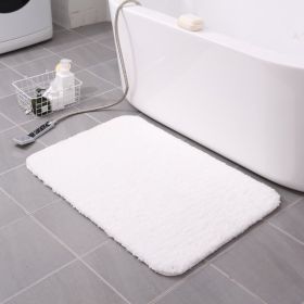 Thickened Plush Absorbent Non-slip Bathroom Home Decor (Color: White)