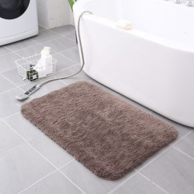 Thickened Plush Absorbent Non-slip Bathroom Home Decor (Color: Dark brown)