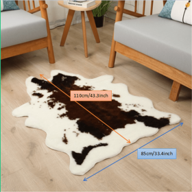 Durable Faux Cowhide / Zebra Rug - Washable, Low-Pile (Color: Tricolor Fur, size: 33.46*43.31inch)