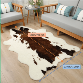Durable Faux Cowhide / Zebra Rug - Washable, Low-Pile (Color: Tricolor Fur, size: 47.24*70.87inch)