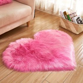 Fluffy Heart Shape Shaggy Area Rug, Solid Color 20 x 24 (Color: Rose Red, size: 19.69*23.62inch)