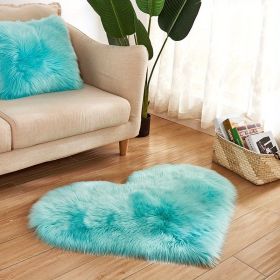 Fluffy Heart Shape Shaggy Area Rug, Solid Color 20 x 24 (Color: Light Blue, size: 19.69*23.62inch)
