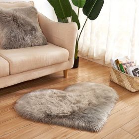 Fluffy Heart Shape Shaggy Area Rug, Solid Color 20 x 24 (Color: Grey, size: 19.69*23.62inch)