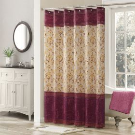 Muwago Luxury Royal Scroll Style Colorful Shower Curtain (size: W72"*H78")