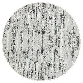 Milano Washable Manhattan Silver Woven Round Area Rug, 6' (Option: Color)