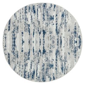 Milano Washable Nautical Navy Blue Woven Round Area Rug, 6' (Option: Color)