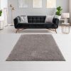 Super Soft Gray Polyester Shag Area Rug, 6'6" x 9'