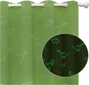 Muwago Blackout Glow In The Dark Dinosaur Curtains (size: 52 * 72 inch)