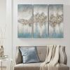 Blue and Grey Heavily Embellished 3-pc Canvas Set 15" x 35"