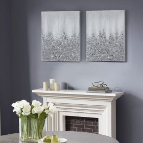 Heavily Embellished 2-piece Canvas Wall Art Set, 22" x 28" (Option: Color)