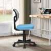 Blue or Black Armless Computer Chair, w/ Height Adjustment