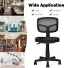 Blue or Black Armless Computer Chair, w/ Height Adjustment