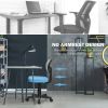 Blue or Black Armless Computer Chair, w/ Height Adjustment
