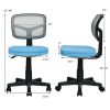 Blue or Black Armless Computer Chair, w/ Height Adjustment