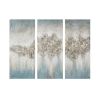 Blue and Grey Heavily Embellished 3-pc Canvas Set 15" x 35"