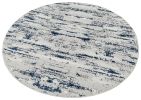 Milano Washable Nautical Navy Blue Woven Round Area Rug, 6'