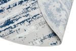 Milano Washable Nautical Navy Blue Woven Round Area Rug, 6'